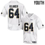 Notre Dame Fighting Irish Youth Ryan Kilander #64 White Under Armour Authentic Stitched College NCAA Football Jersey XAS7599AK